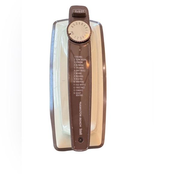 🧁 Vintage Hamilton Beach Scovill 14 Speed Electric Mixer Cream‎ Brown Retro 🧁 - Picture 9 of 10